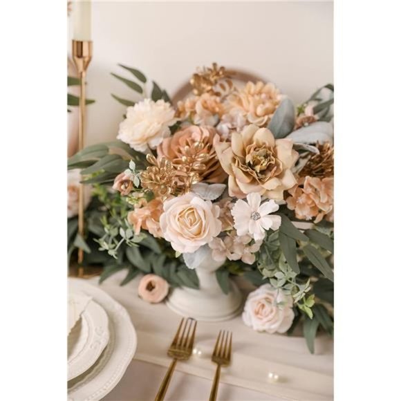 Artificial Flowers Combo Box Set Faux Flowers Bulk Flower Leaf with Stems DIY - Picture 6 of 7